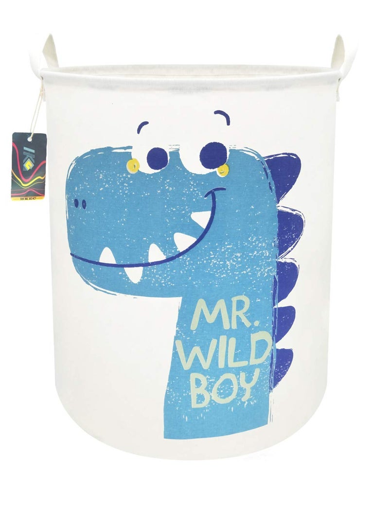 HKEC 19.7" Dinosaur Laundry Basket,Kids Toys Storage Bin for Bedroom,Waterproof Baby Clothes Hamper with Handles,Collapsible Nursery Hamper,Gift Baskets(Dinosaur) - Image 1